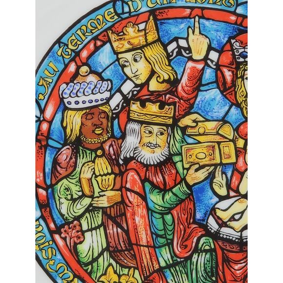 Christmas Three Wise Men Three Kings Vitrail Stain Glass 1979 Porcelain Limoges - Picture 4 of 13